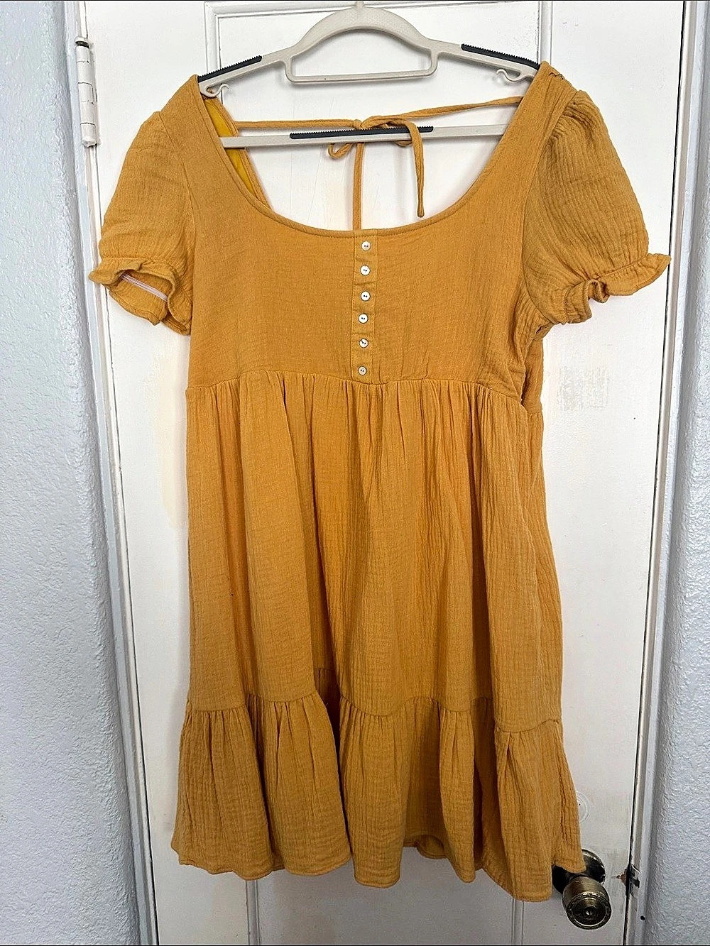 Yellow Ruffle Mini Dress Like New